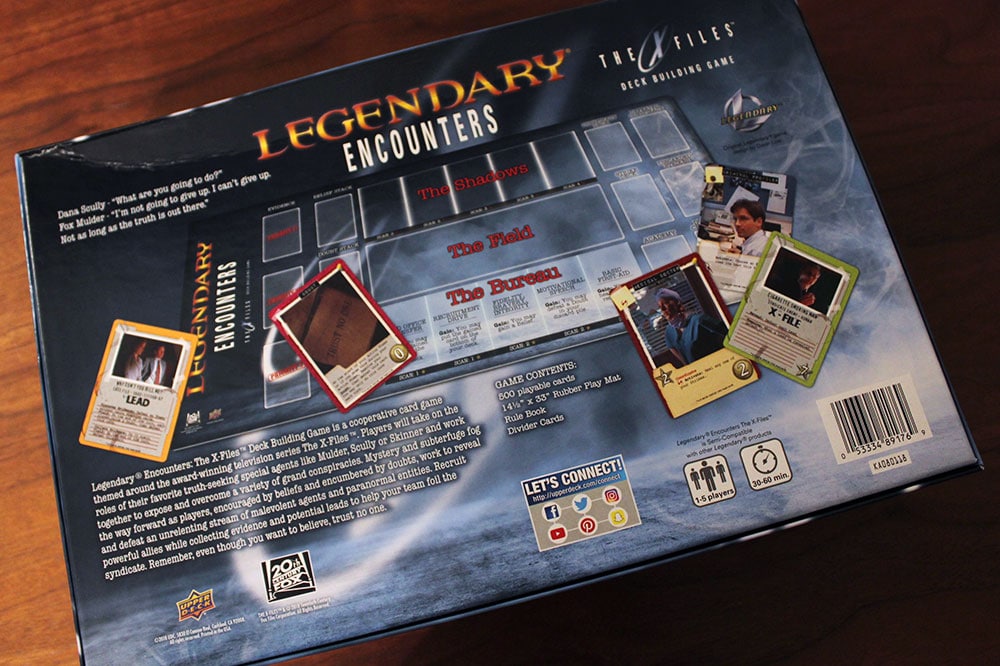 ボードゲーム「Legendary Encounters: The X-Files」の箱裏面